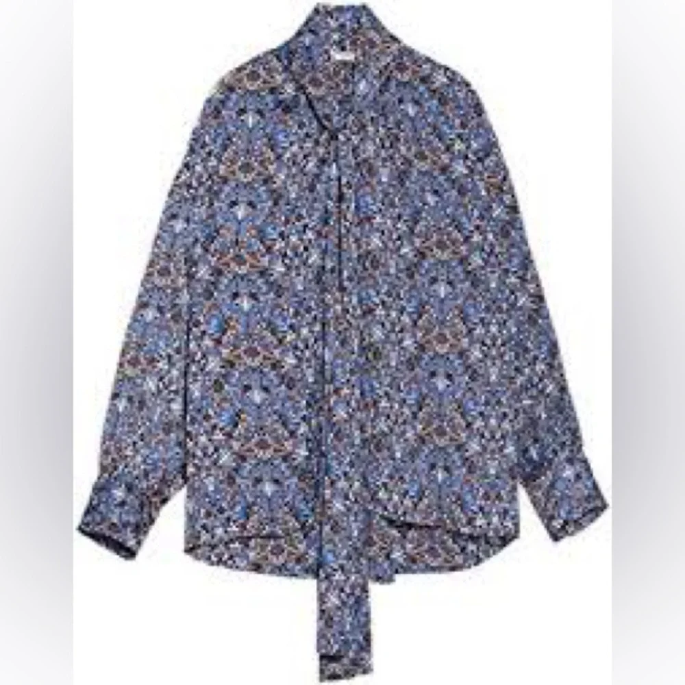 Zara TIED FLORAL BLOUSE - Picture 10 of 12